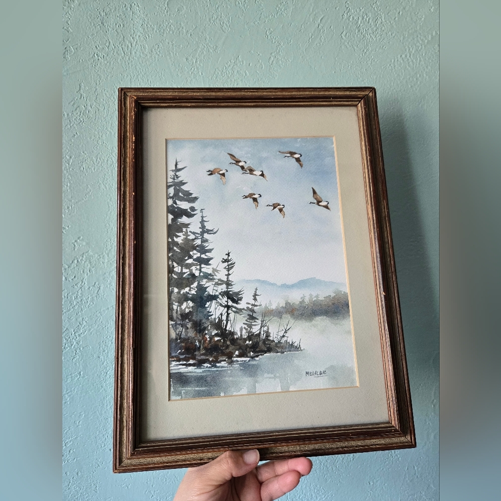 Vintage Watercolor Signed MICHALEK birds And Nature